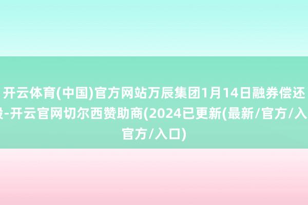 开云体育(中国)官方网站万辰集团1月14日融券偿还0股-开云官网切尔西赞助商(2024已更新(最新/官方/入口)